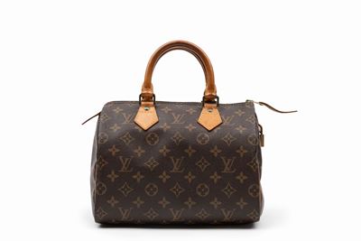 Borsa Speedy in tela monogram con profili in pelle