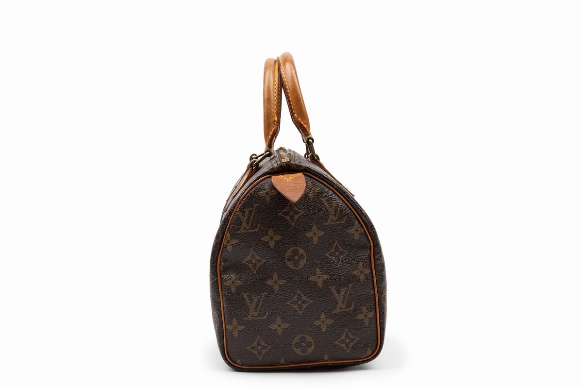 Louis Vuitton - Borsa Speedy in tela monogram con profili in pelle