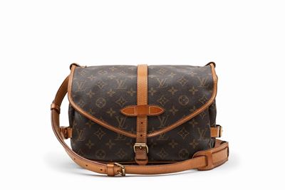 Borsa Saumur, tela monogram con doppio scomparto