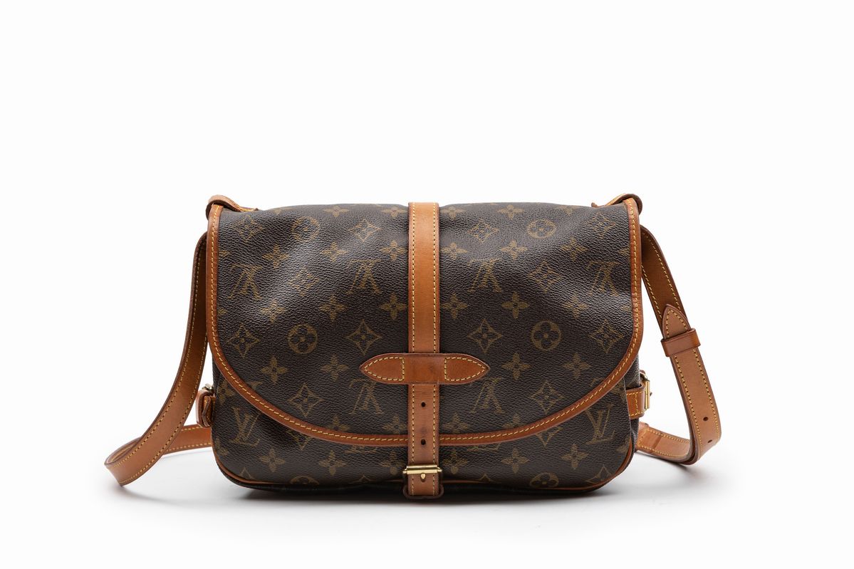 Louis Vuitton - Borsa Saumur, tela monogram con doppio scomparto