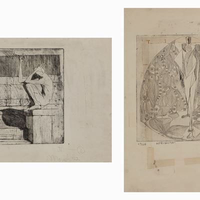 Senza titolo (1966), puntasecca e acquatinta; acquaforte acquatinta