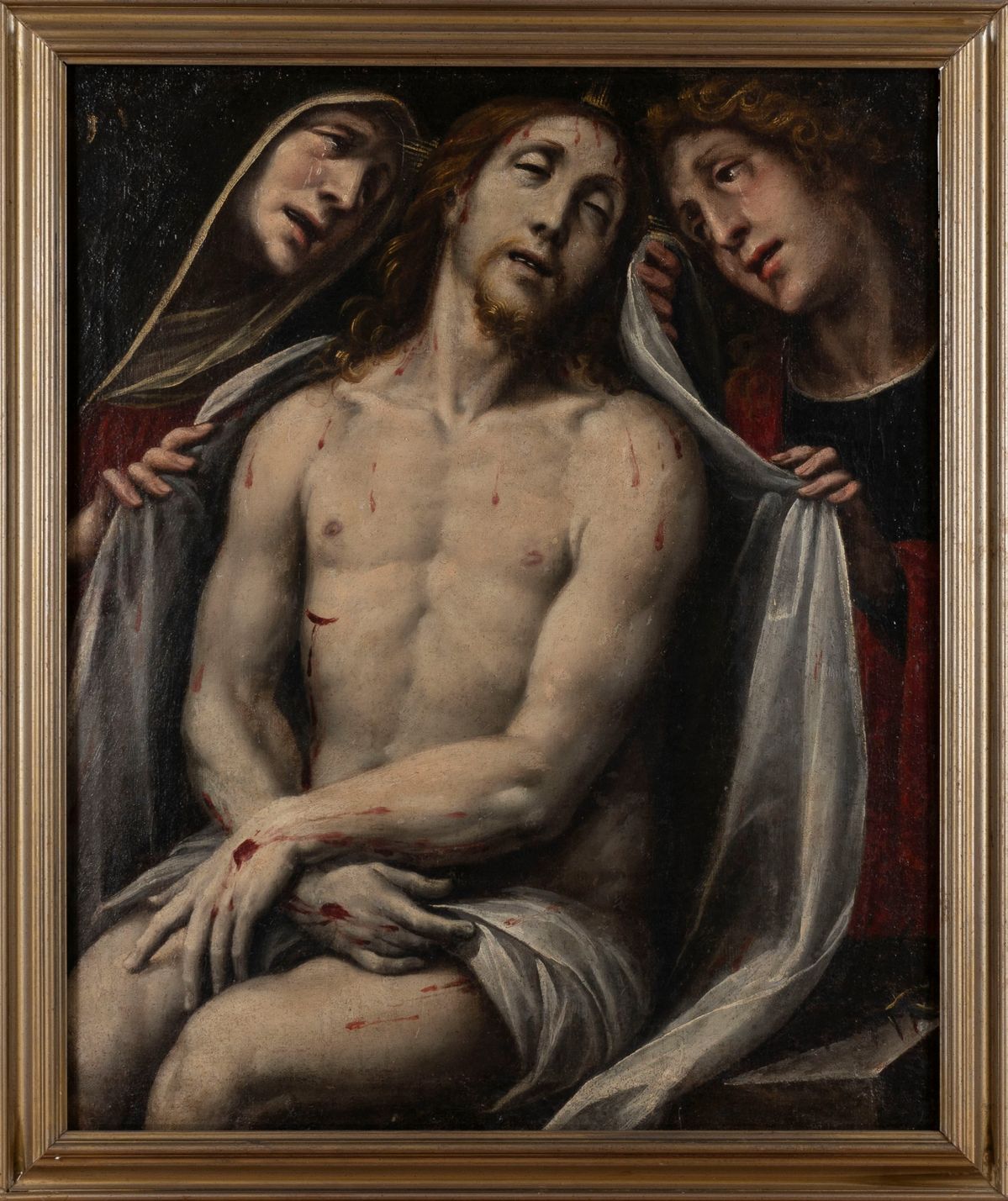 Scuola Lombarda, Secolo XVII - Autore non identificato, Compianto su Cristo morto, olio su tela