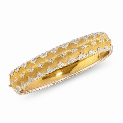 Bracciale rigido in oro bicolore 18K