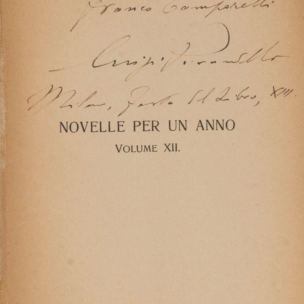 Pirandello, Luigi - Pirandello, Il Viaggio - Raccolta di novelle con dedica autografa