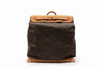 Borsone da viaggio Steamer in tela monogram con finiture in cuoio, cm 55