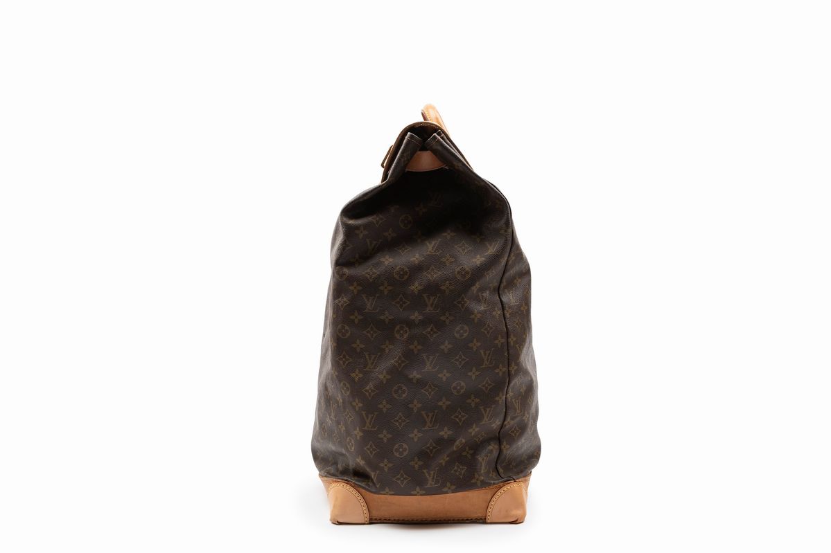 Louis Vuitton - Borsone da viaggio Steamer in tela monogram con finiture in cuoio, cm 55