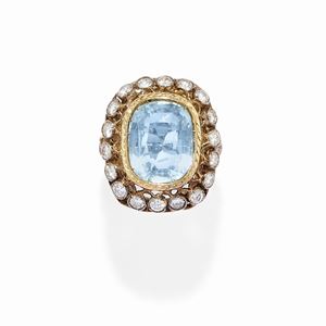  - Anello con acquamarina