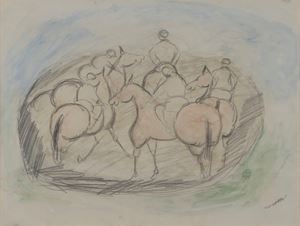 Cesetti  Giuseppe - Jockeys on horseback