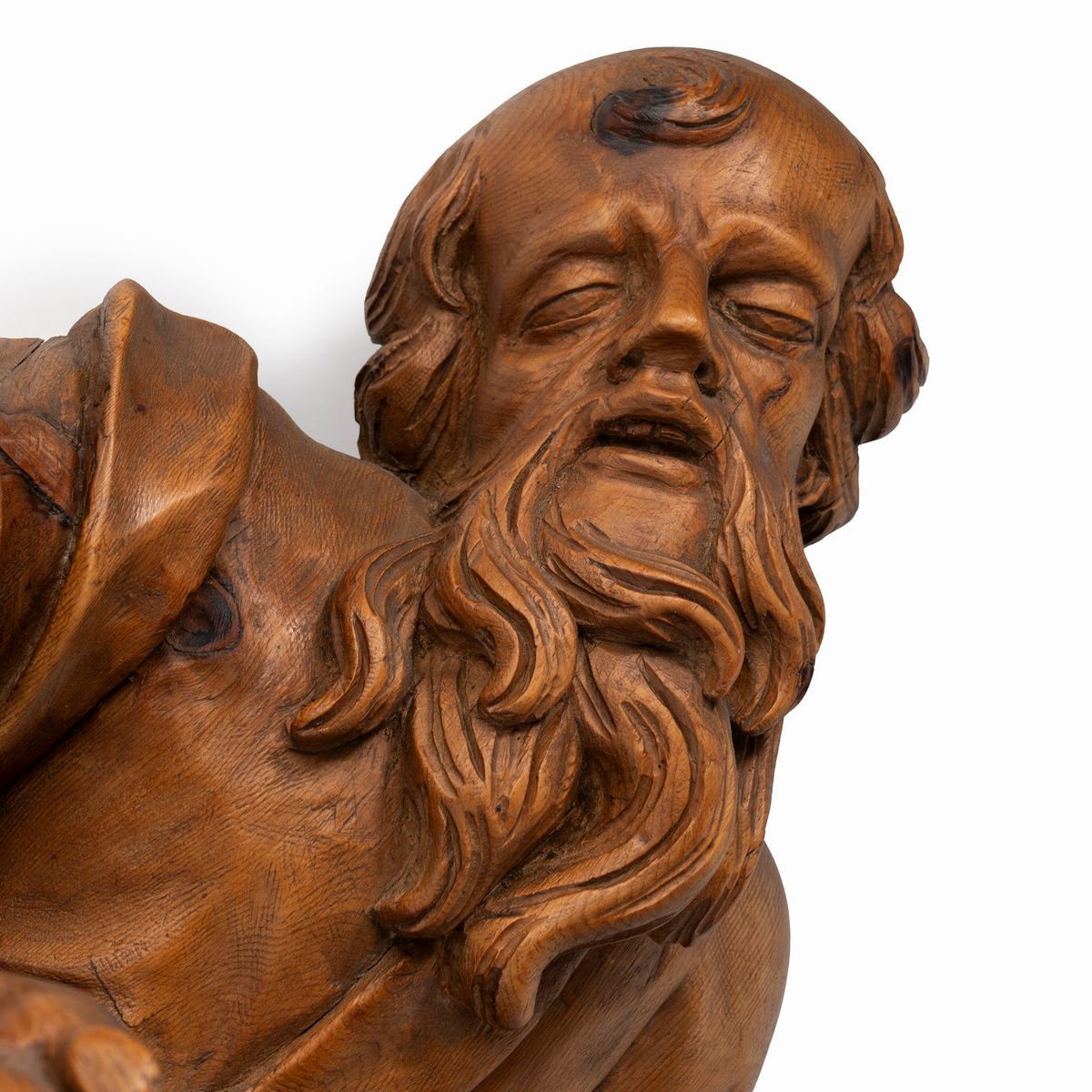 Scultura in Legno di Cirmolo Raffigurante Filosofo, Secolo XVIII