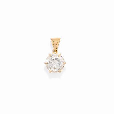 Pendente con diamante, oro giallo 18k, circa ct 1,60