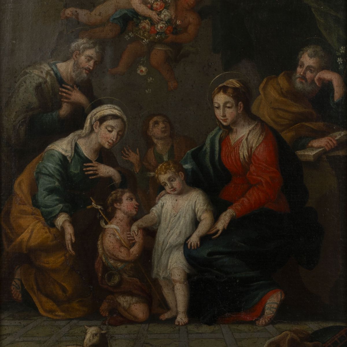 Scuola Italiana, Secolo XVII - Sacra Famiglia con San Giovannino