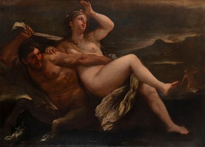 Nesso e Deianira, olio su tela