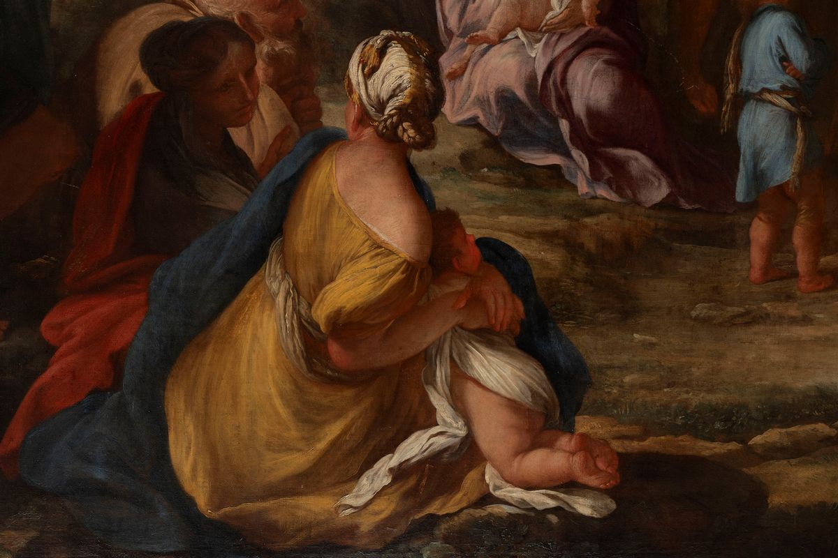 Francesco Allegrini - Predica del Battista, olio su tela