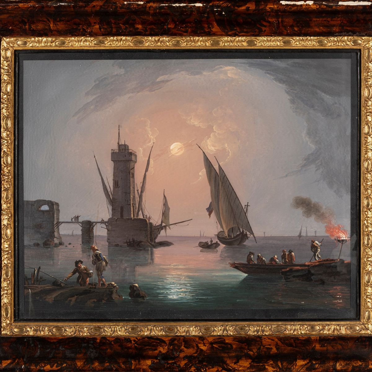 Attribuito a Francesco Fidanza (roma, 1747 - Milano, 1819) - Plenilunio al Porto