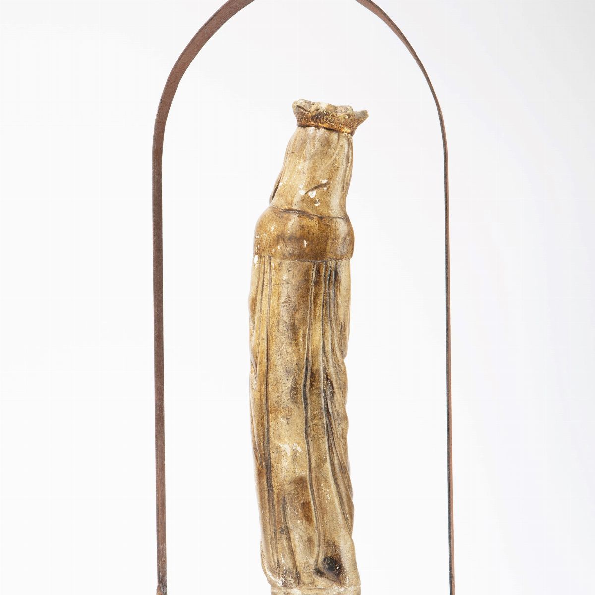 Scultura in Legno Raffigurante Madonna con Bambino. Secolo XVIII