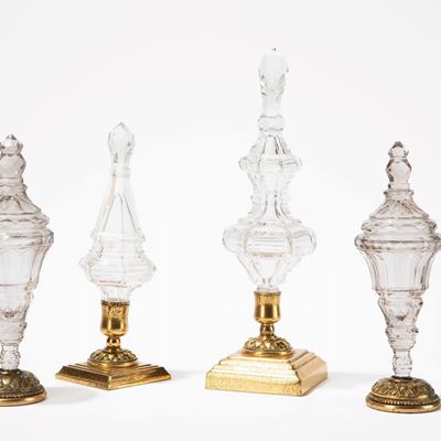 Gruppo di Quattro Finali di Lampadario in Cristallo, Secolo XVIII/XIX