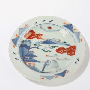 Piattino giapponese a decoro Imari, secolo XIX