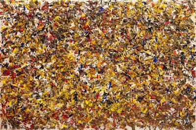 Senza titolo (Dirty Painting), acrilico e collage su tela applicata su tavola