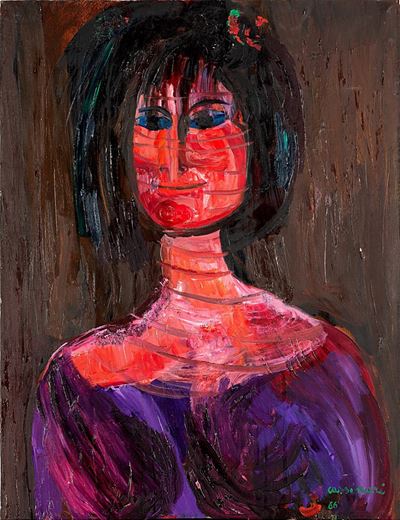 Donna velata, olio su tela, 1966