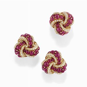 Demi parure in yellow gold 18K and diamond