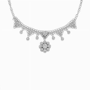 A 18K white gold and diamond necklace