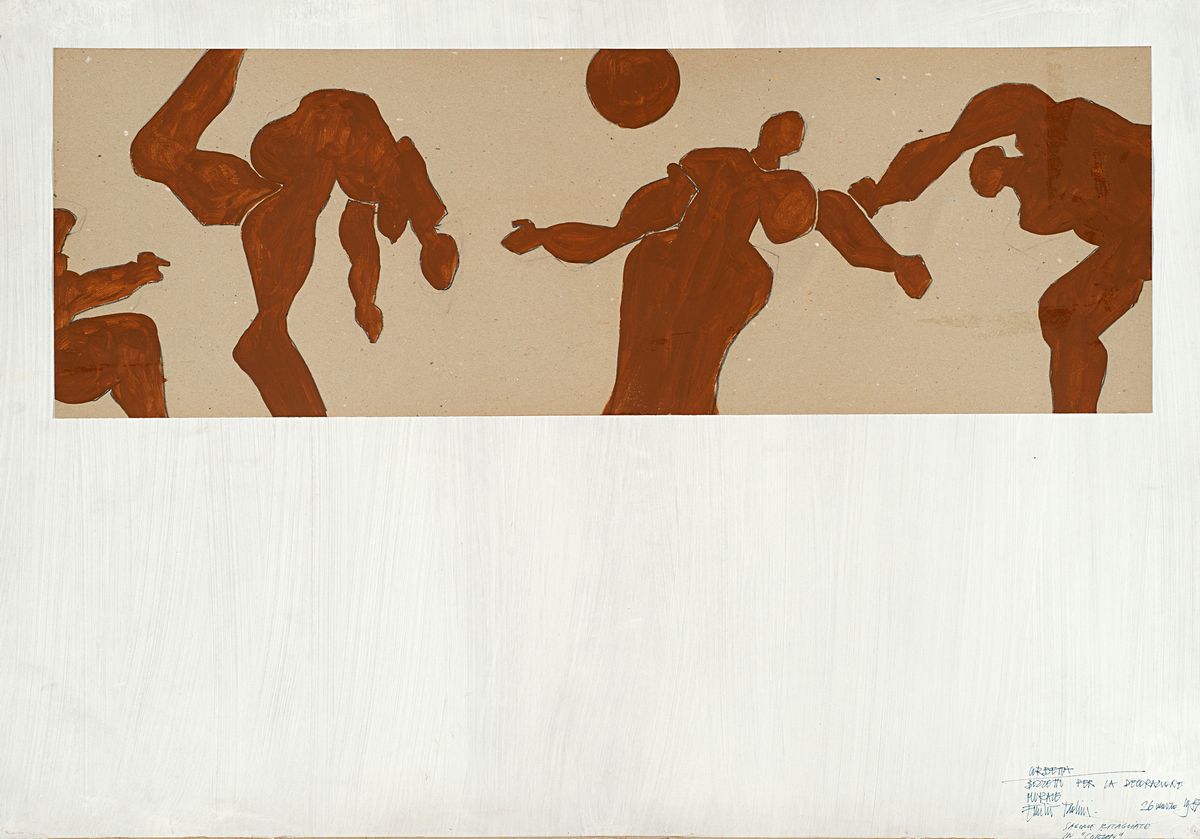 Emilio Tadini - Studio, tempera su cartoncino, cm 70x100, 1987