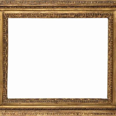 Cornice Salvator Rosa a Tre Ordini di Intaglio in Legno Dorato, Secolo XVIII