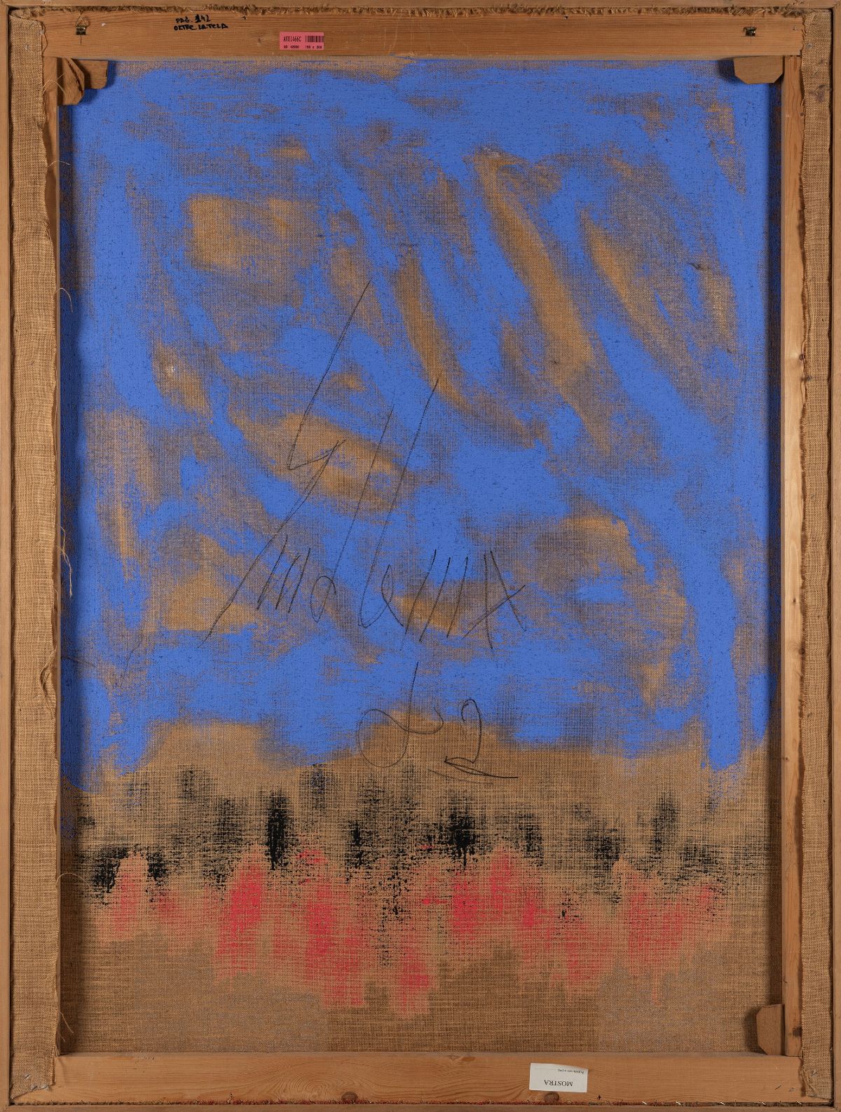 Salvatore Emblema - Senza titolo (terra colorata su tela di juta, 1982)