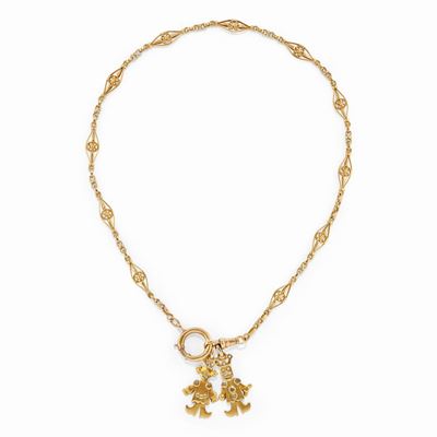 Collana con pendenti in oro giallo 18k