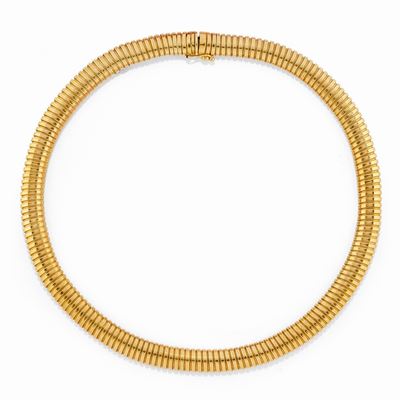 Collana tubogas, oro giallo 18k, peso 37,60 g