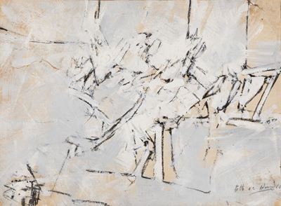 Fatto n. 2, tempera su carta applicata su tela