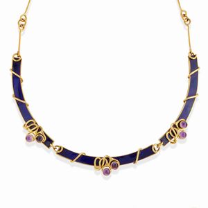 Collana con smalto e ametiste