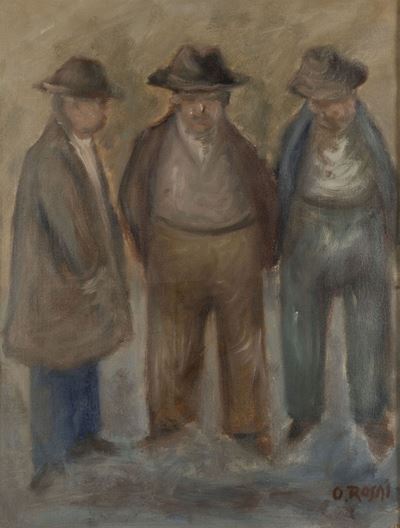 Tre amici, olio su tela, 1952 ca.