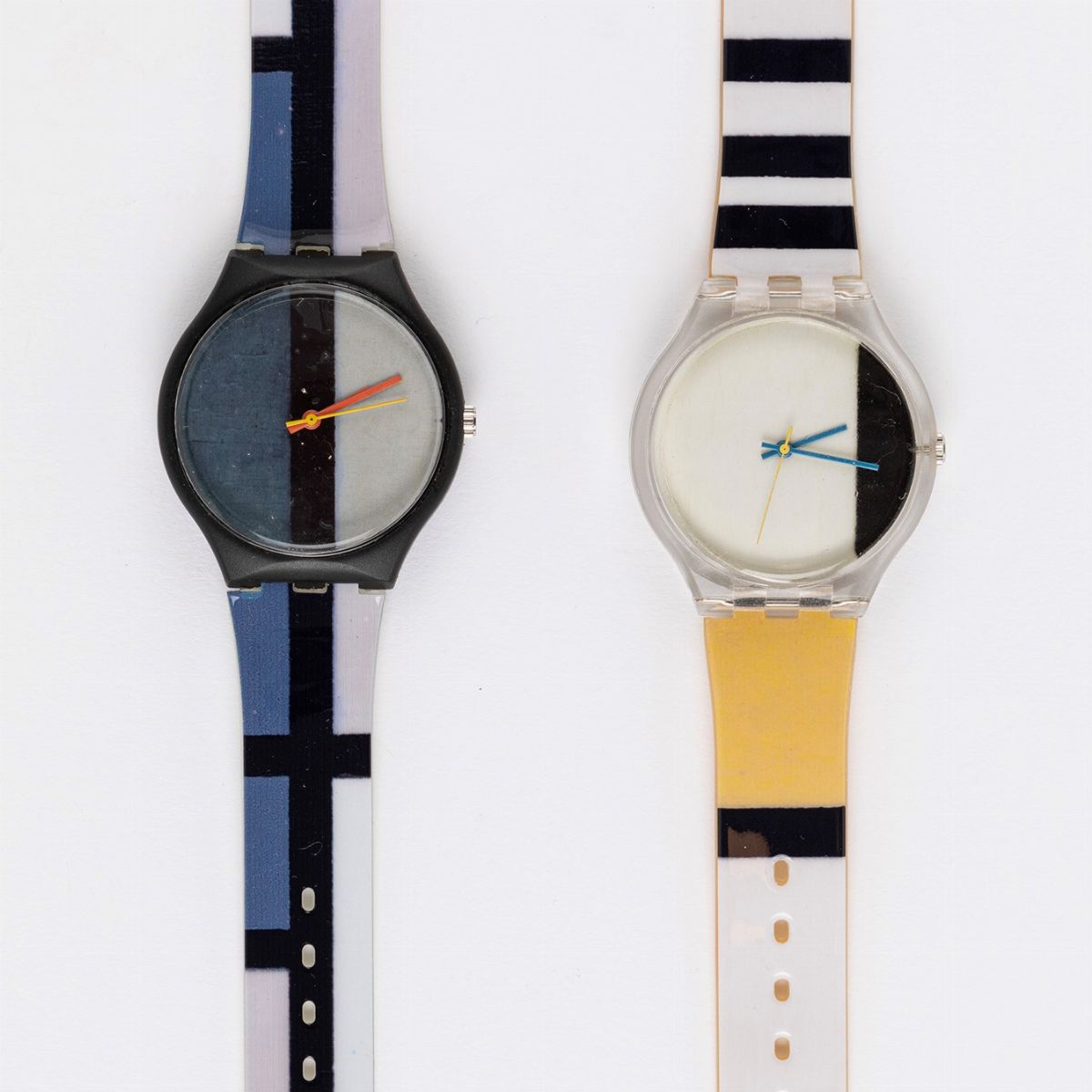 Moma - Orologi Swatch, Mondrian White Watch e Mondrian Blue Watch