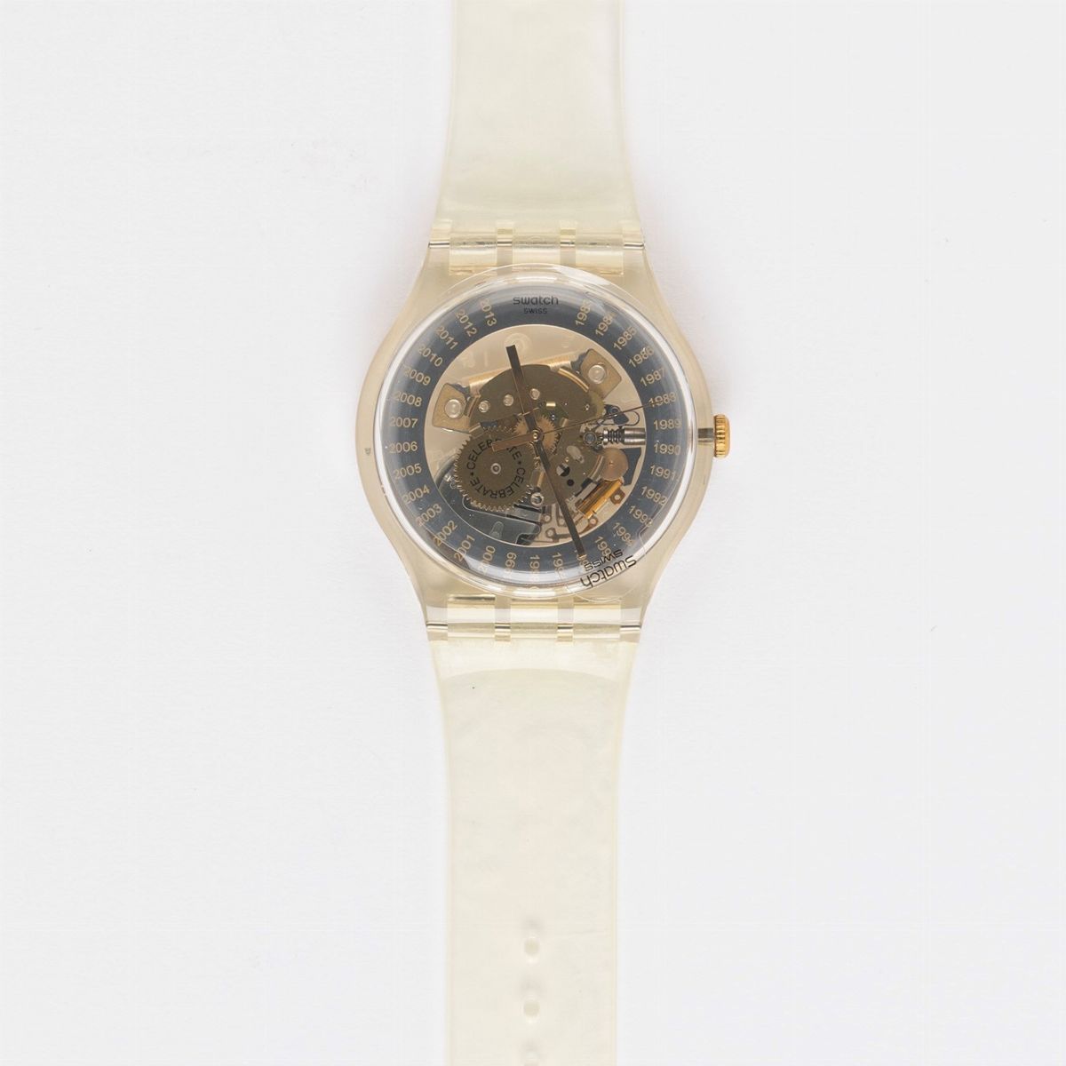 Orologio Swatch, New Gent Est. 1983 (SOUZ161), plastica trasparente, 2013