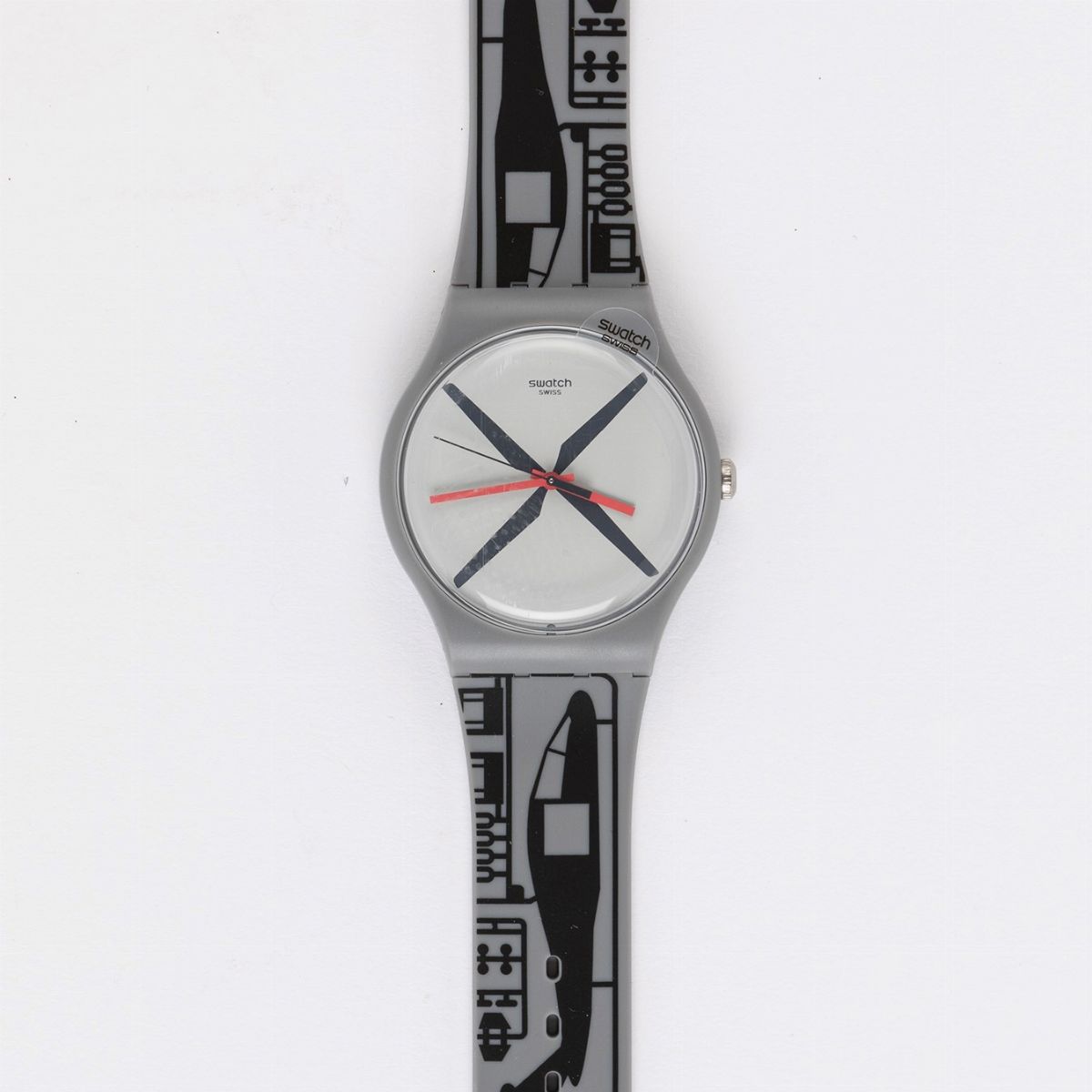 Orologio Swatch, Helikit (SUOM107) - Orologio da polso in plastica satinata grigia con cinturino ...