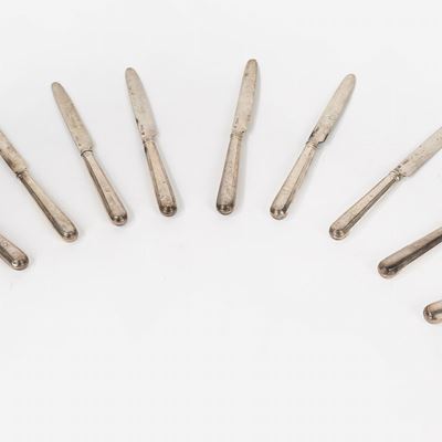 Servizio di Dodici Coltelli in Argento, Inghilterra, Inizi Secolo XIX