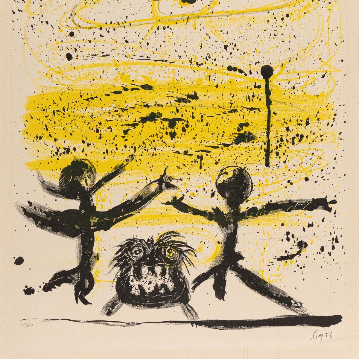 Enrico Baj - Lotto Composto da 02 Litografie a Colori