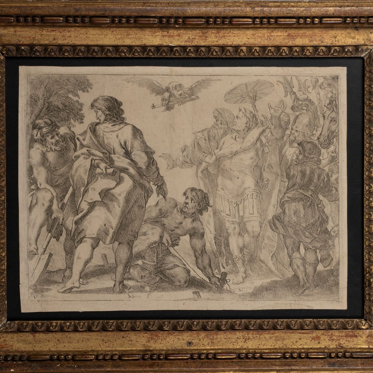 Lotto di Grafica Composto da Due Disegni e Tre Stampe