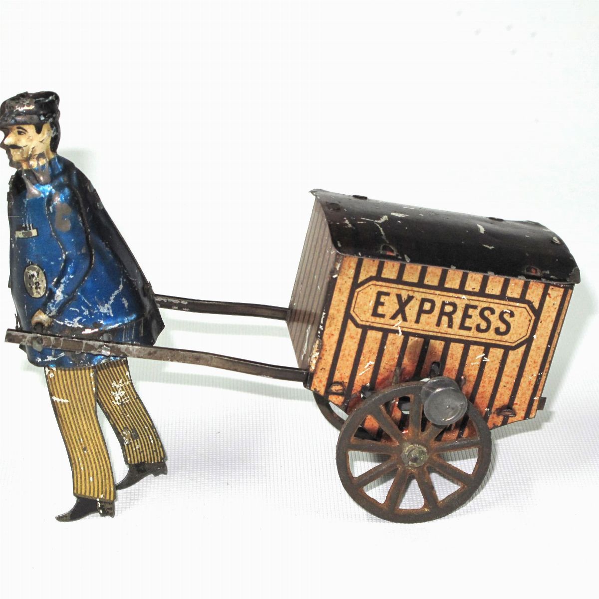 Lehmann - Omino con carretto Express, latta litografata, 1912-1914