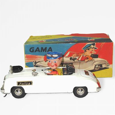 Giocattolo, Auto della polizia in latta litografata, 1950