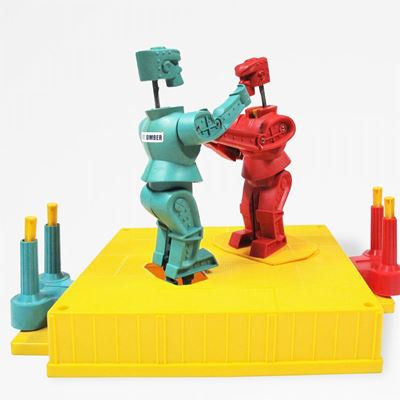 Ring per pugili robot, plastica, completo di istruzioni e accessori, USA, 1950