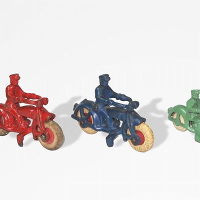 Harley Davidson, Collezione di 3 motociclette in pressofusione, 1930