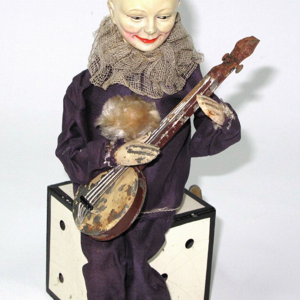 Gunthermann - Giocattolo d'epoca, Pagliaccio con banjo in celluloide, 1910