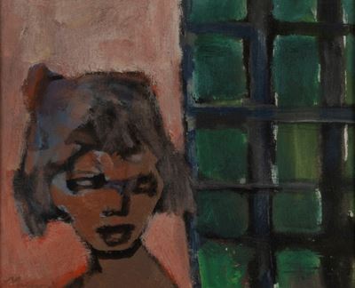 Volto, olio su cartone telato