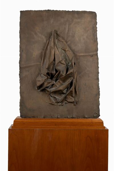 Studio per la porta di S. Pietro, bronzo patina bruna, esemplare unico, 1963