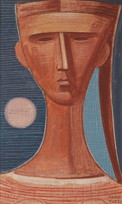 Busto di donna, olio su tela