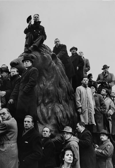 Trafalgar Square, Funerailles de George VI, Stampa vintage alla gelatina ai sali d’argento