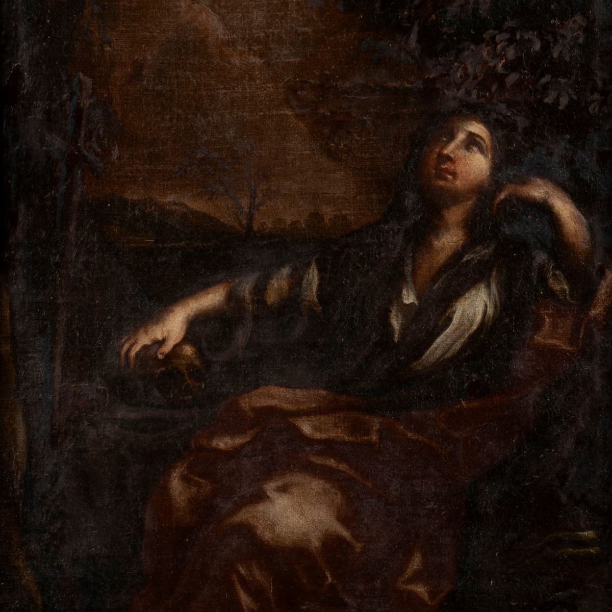 Seguace di Guido Reni - Maddalena Penitente in un Paesaggio