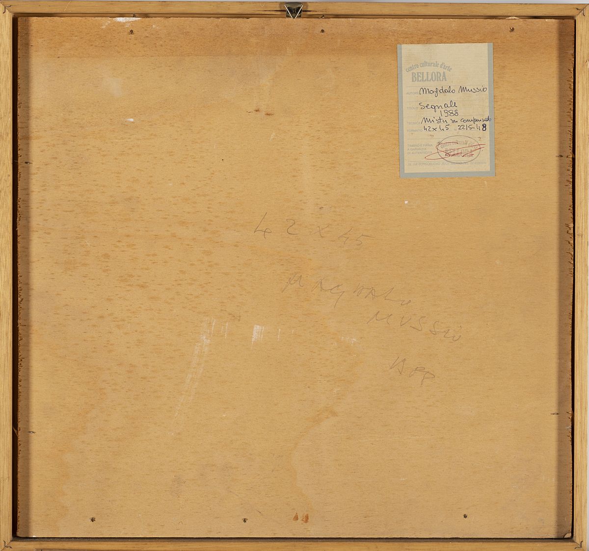 Magdalo Mussio - Segnale, tecnica mista su compensato, 1988